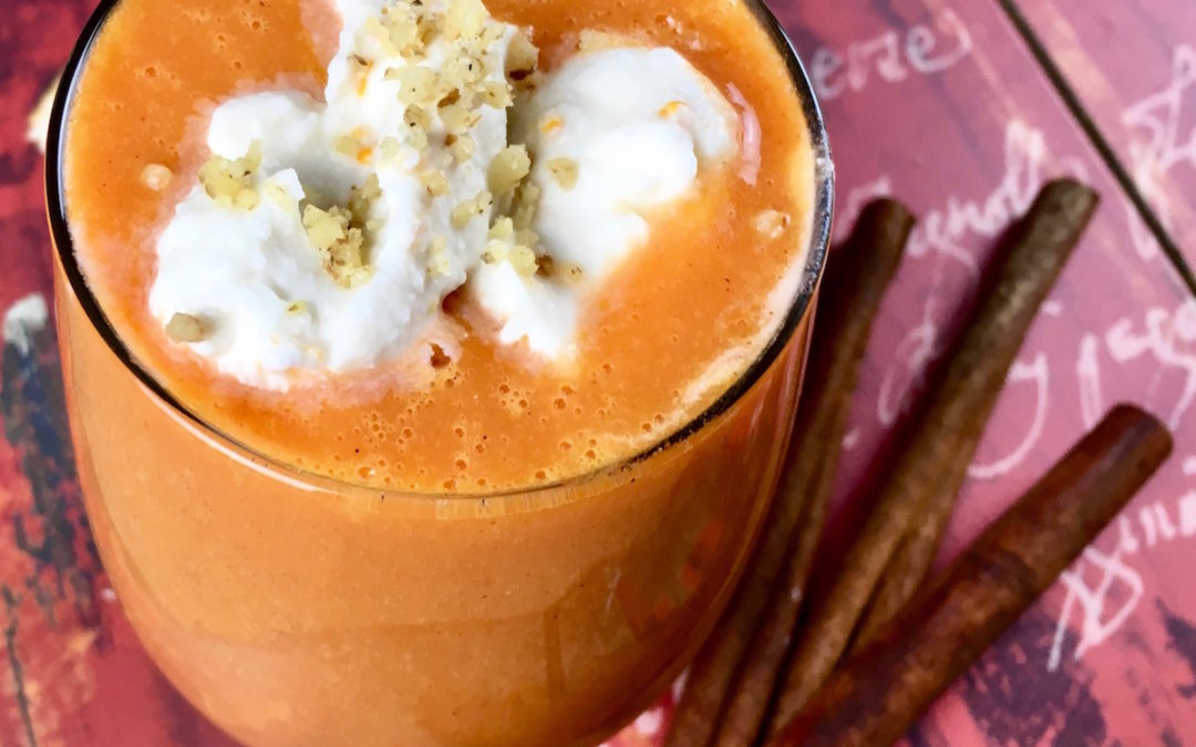 Carrot Cake Smoothie with Coconut Whipped Cream