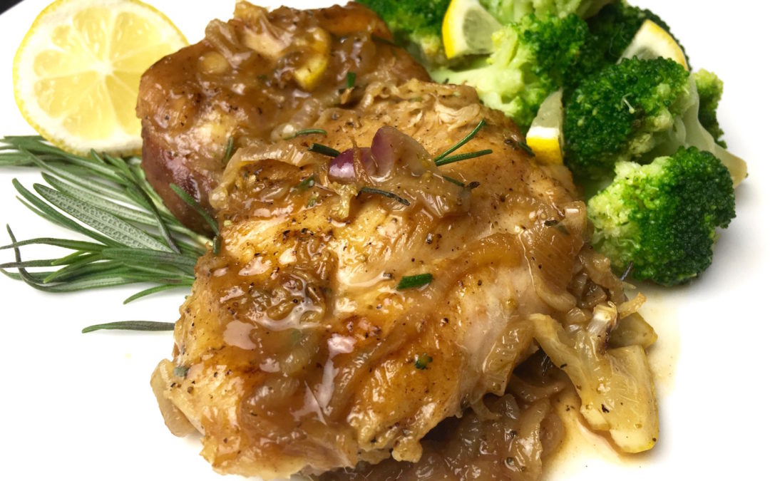 One Skillet Lemon-Rosemary Chicken Thighs with Broccoli