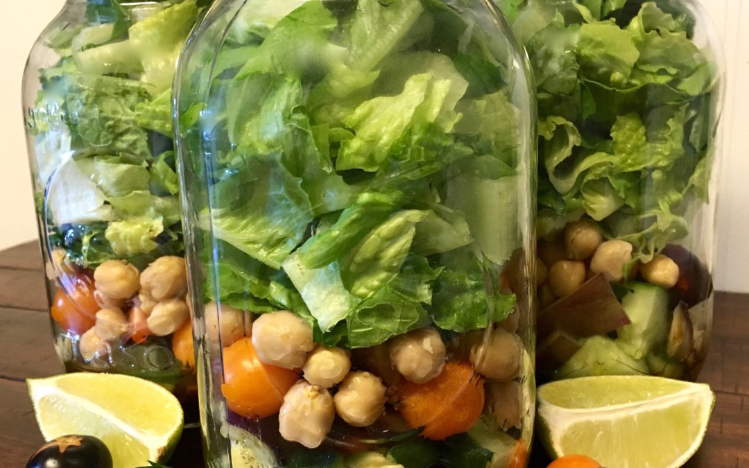 Garden Veggie Mason Jar Salad with Homemade Dressing