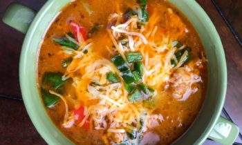 Sausage Soup with Peppers and Spinach