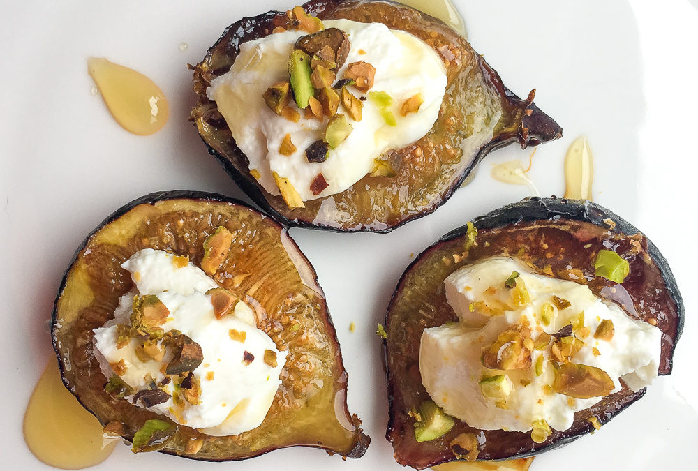 Honey-Roasted  Figs  with  Labneh  &  Pistachios