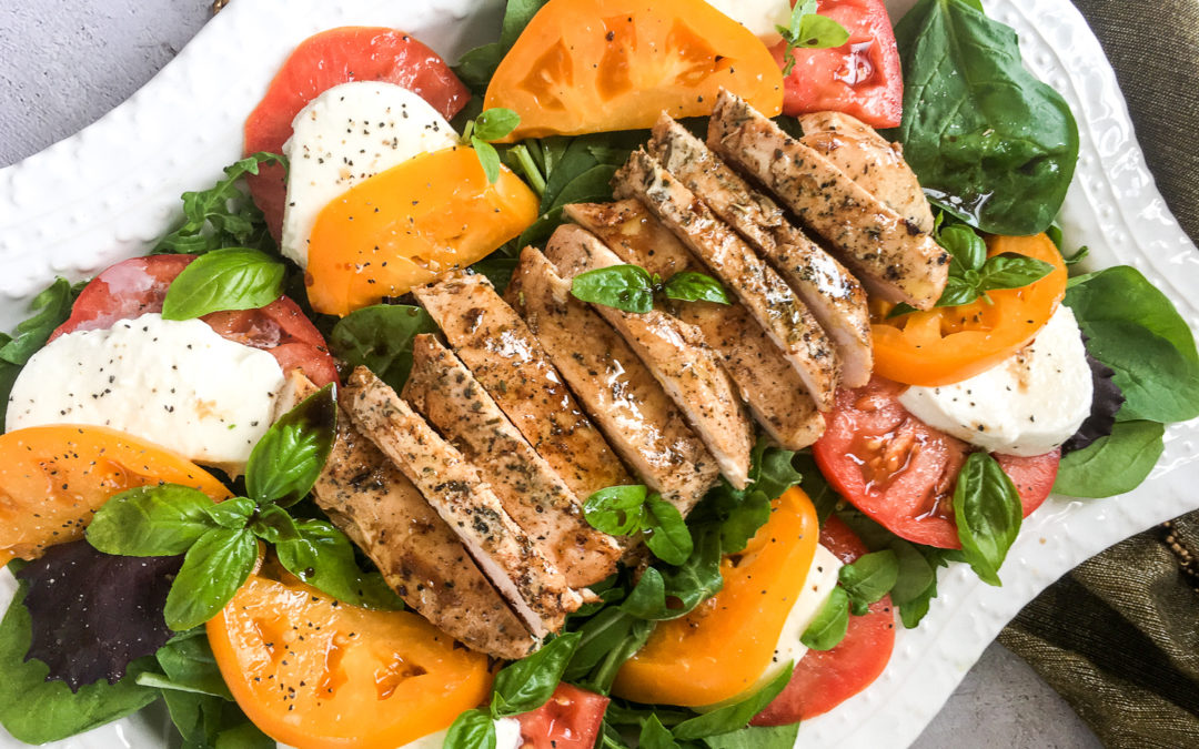 Sous Vide Chicken Breasts with Heirloom Tomatoes & Fresh Mozzarella
